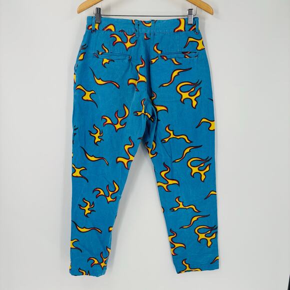 GOLF WANG Flame Pants Size 32 Mens Blue Tyler The Creator Tapered Cotton - Picture 2 of 7